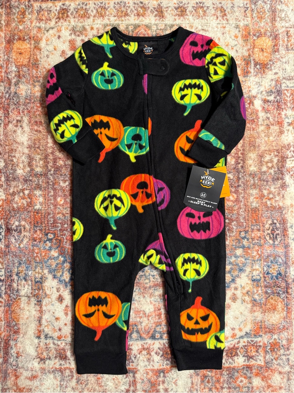 Hyde and EEK! Baby Halloween Pumpkin Fleece Sleep N Play 6-9 Months NWT